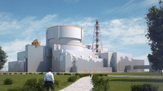Vizualizace nového reaktorového bloku VVER-1200 v JE Pakš II; Zdroj: Paks II