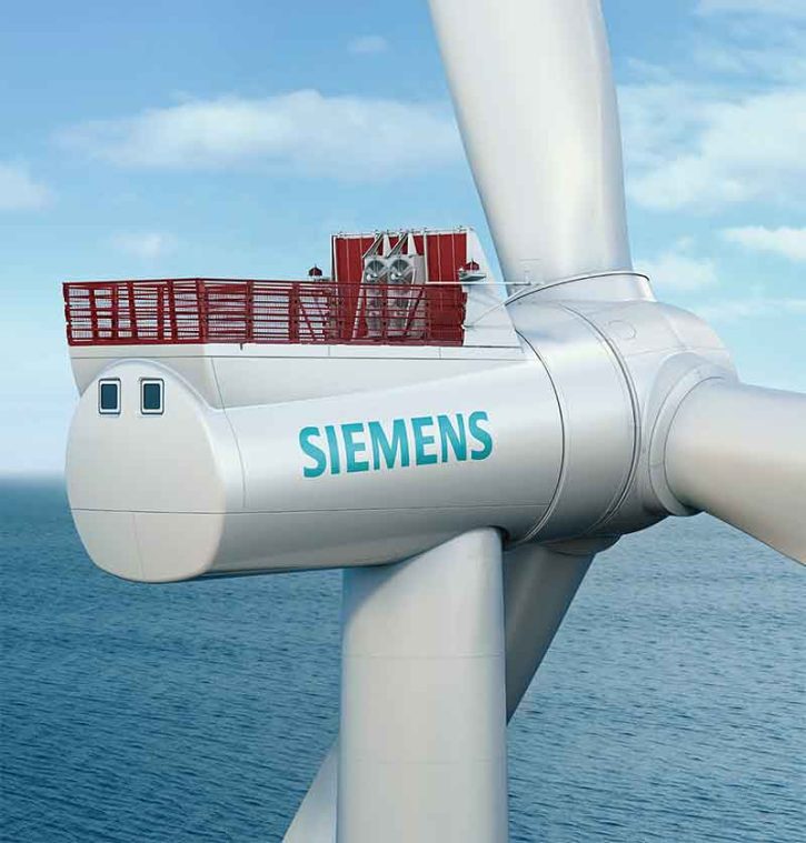 Ilustrční foto: Vzhled hotové gondoly Siemens Offshore wind D7 platform vyráběné v nové továrně v Cuxhavenu