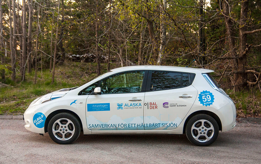 Nissan LEAF zapůjčený od švédské půjčovny elektromobilů MoveAbout.se, foto: Tomáš Jirka