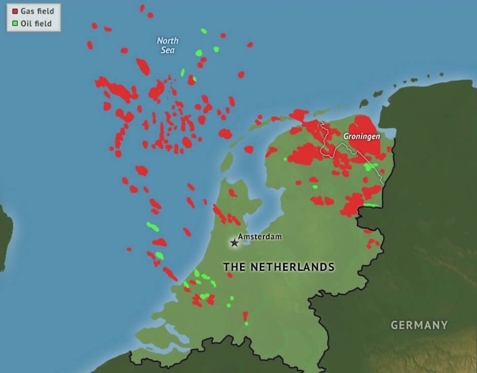 Těžba plynu a ropy v Nizozemsku