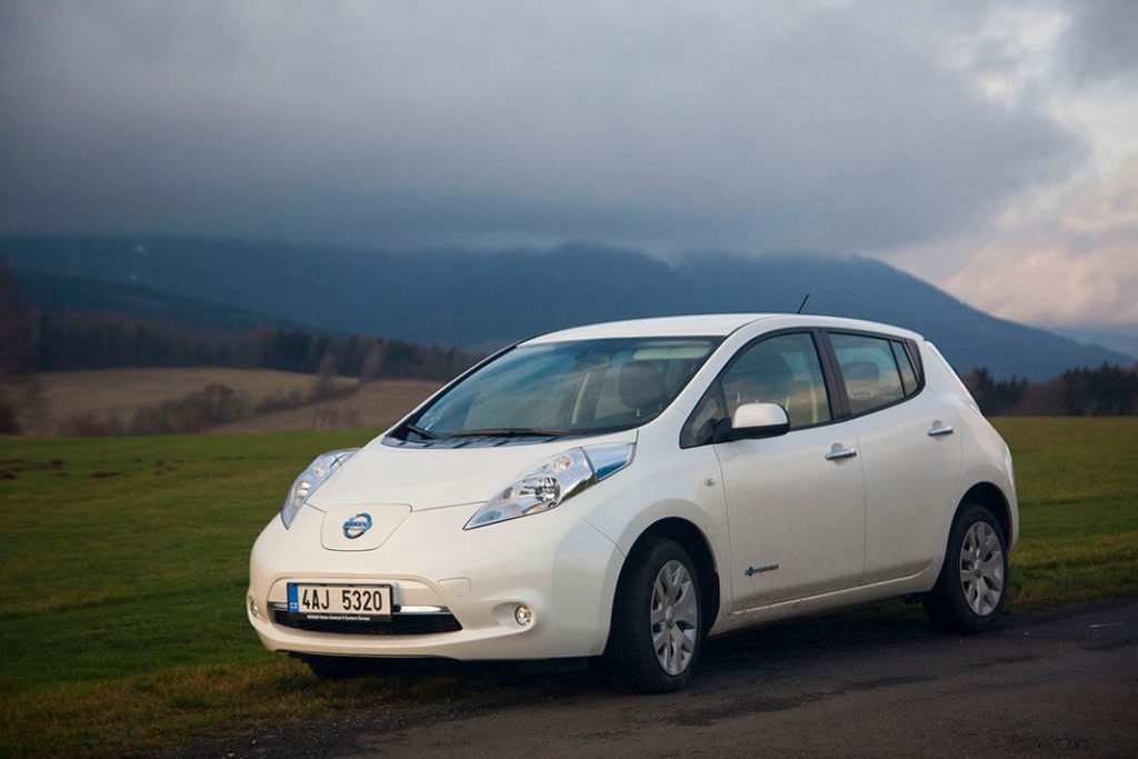 Nissan LEAF zapůjčený od Nissan Česká republika v Krkonoších, foto: Tomáš Jirka