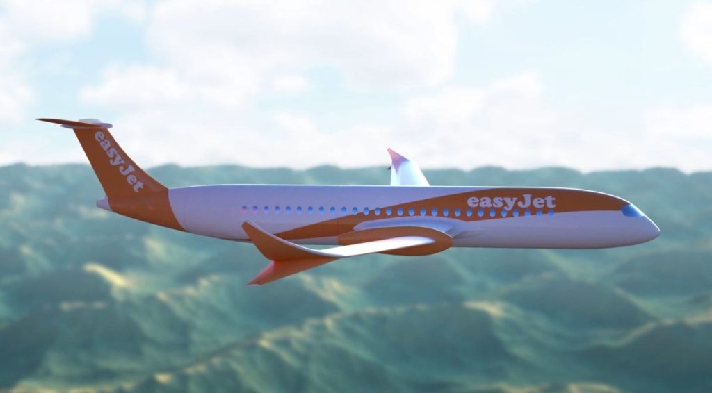 Vizualizace elektřinou poháněného dopravního letadla. Zdroj: Easyjet