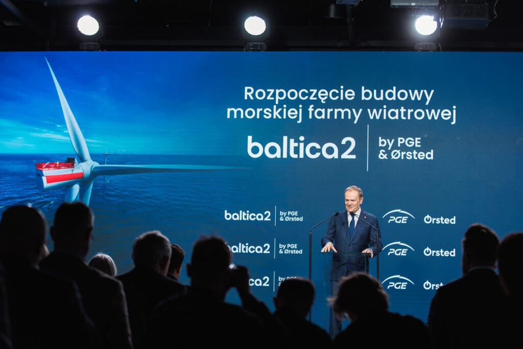 Donald Tusk při svém projevu ke startu projektu Baltica 2