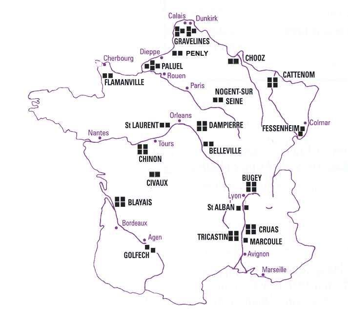 Jaderné elektrárny ve Francii.