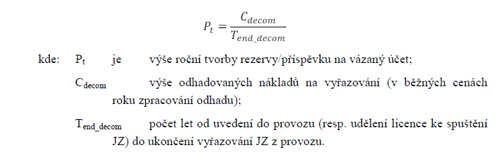 roční příspěvek na vyřazování