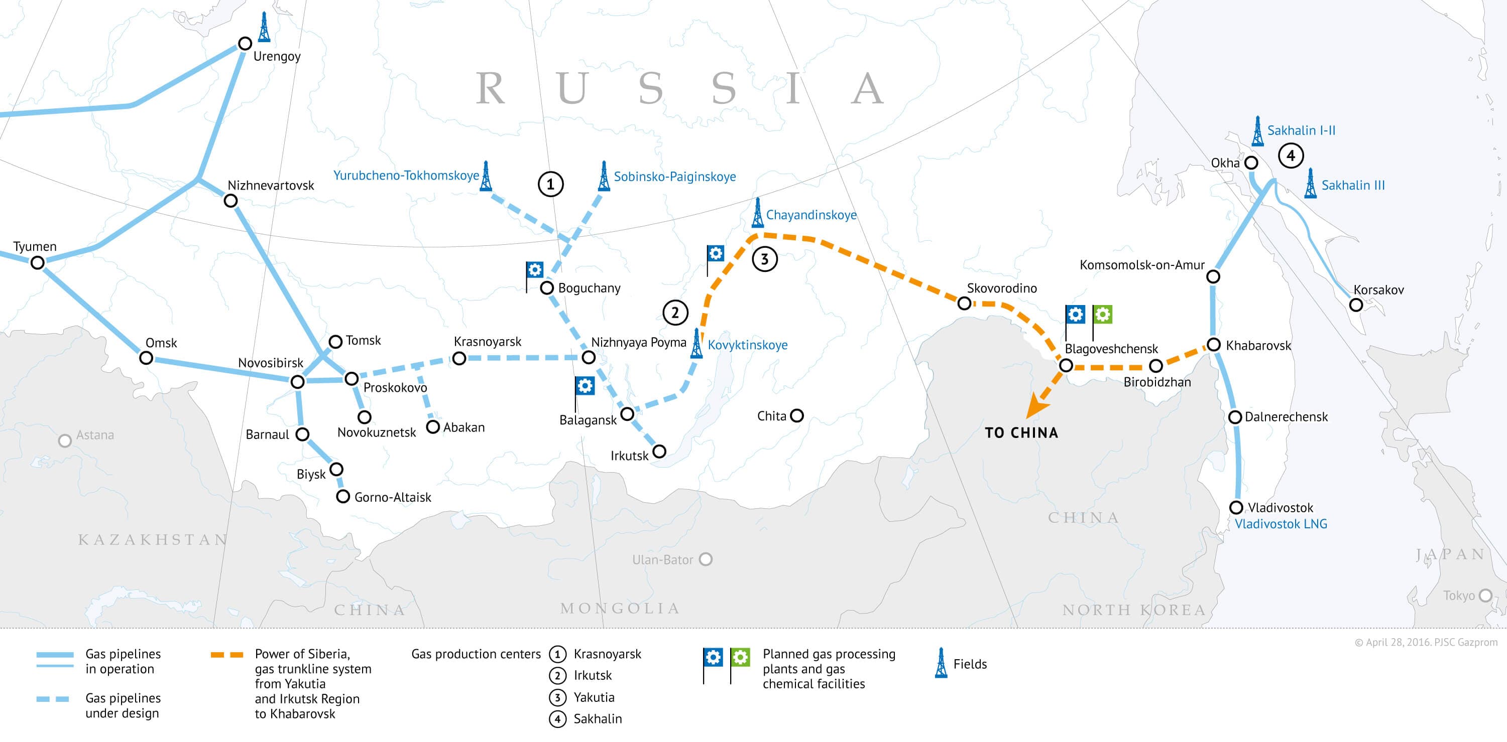 Trasa plynovodu Power Of Siberia
