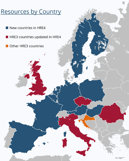 Mapa zemí účastnících se projektu Heat Roadmap Europe. Zdroj: heatroadmap.eu