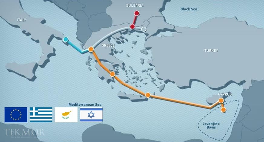 Plánovaná trasa plynovodu EastMed