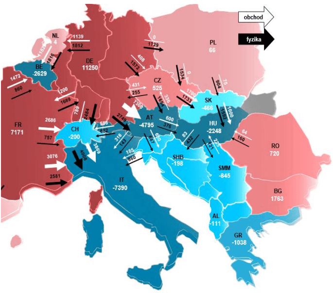 Situace ze dne 11. 12. 2014 13:00 – 14:00. Zdroj: ČEPS – Mimořádná situace v PS ČR na přelomu 2014/2015