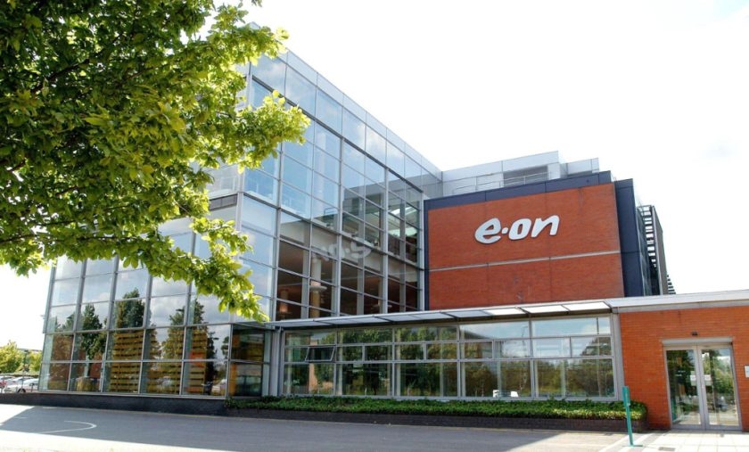 (Photo shoot No: 0704-074) E-on branding at Westwood Headquarters in Coventry.