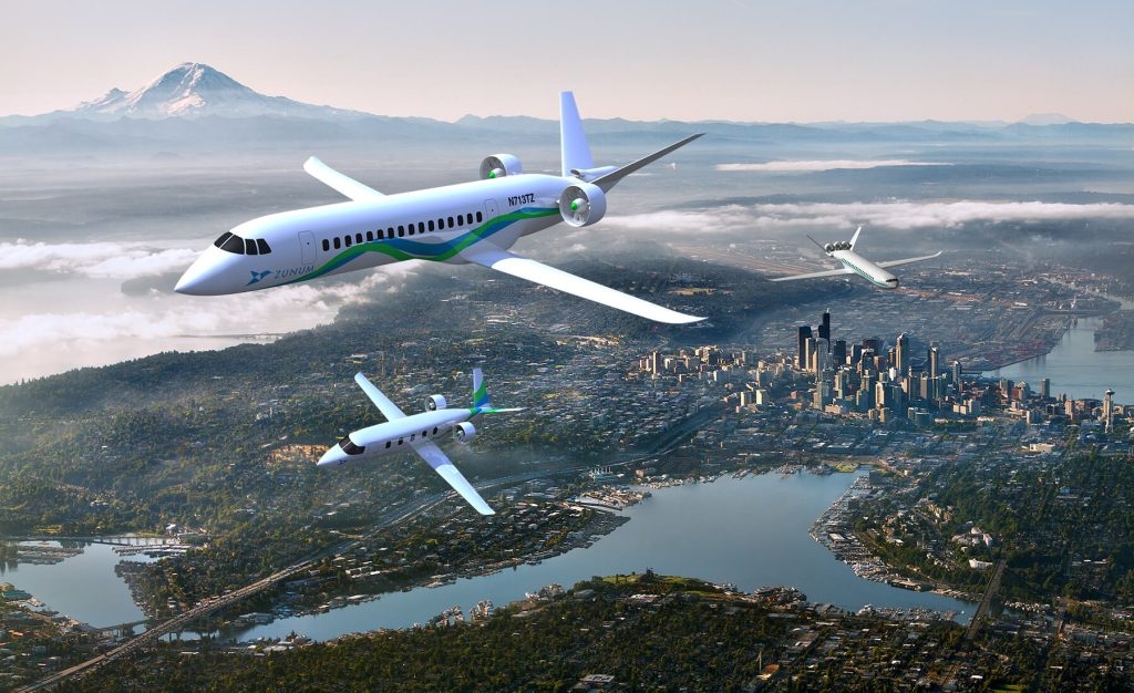 Zunum Aero hybridní elektrická letadla. Zdroj Zunum Aero