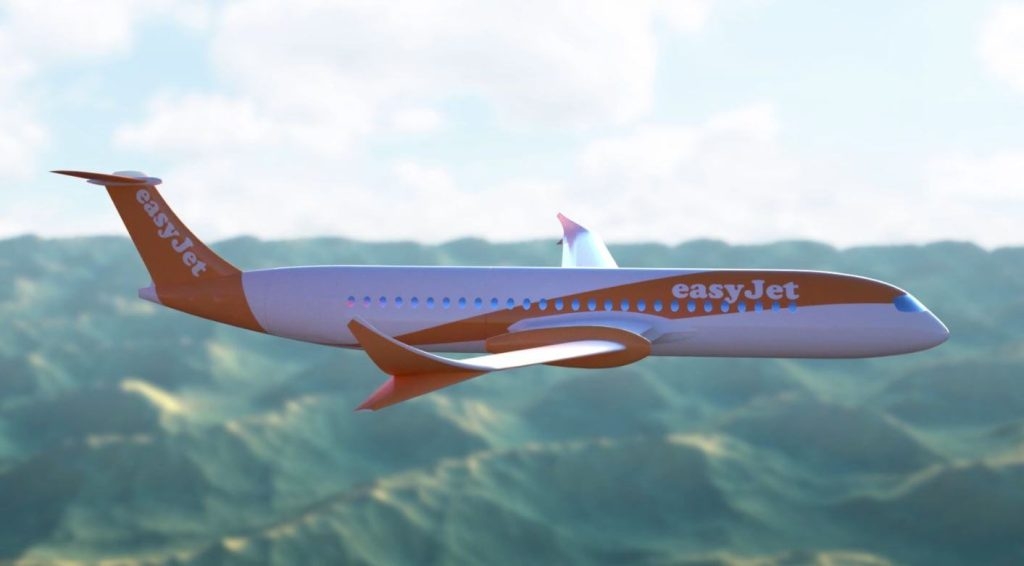Vizualizace elektřinou poháněného dopravního letadla. Zdroj: Easyjet