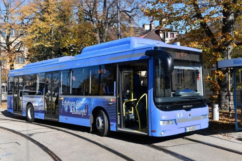 Elektrobus společnosti ebusco provozovaný v Mnichově. Zdroj: MVG
