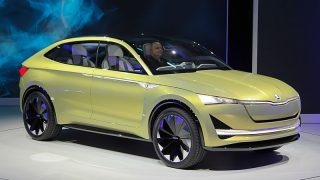 Škoda Vision E (2017) by měl být první elektromobil prodávaný firmou Škoda od roku 2020 (zdroj Wikipedie – Alexandr-93).