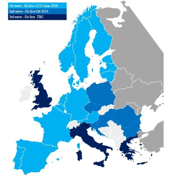 Země zapojené v jendotném vnitrodenním trhu s elektřinou. Zdroj: ENTSO-E