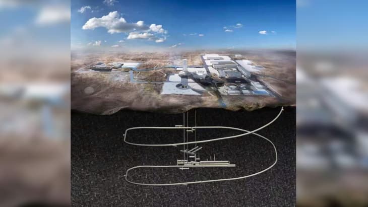 Hlubinné úložiště Běi-shān se skládá ze spirálovité rampy a tří vertikálních tunelů a horizontálních galerií