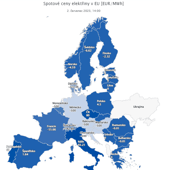 Spotove ceny elektriny na evropskych trzich 2-7-2023_14-15