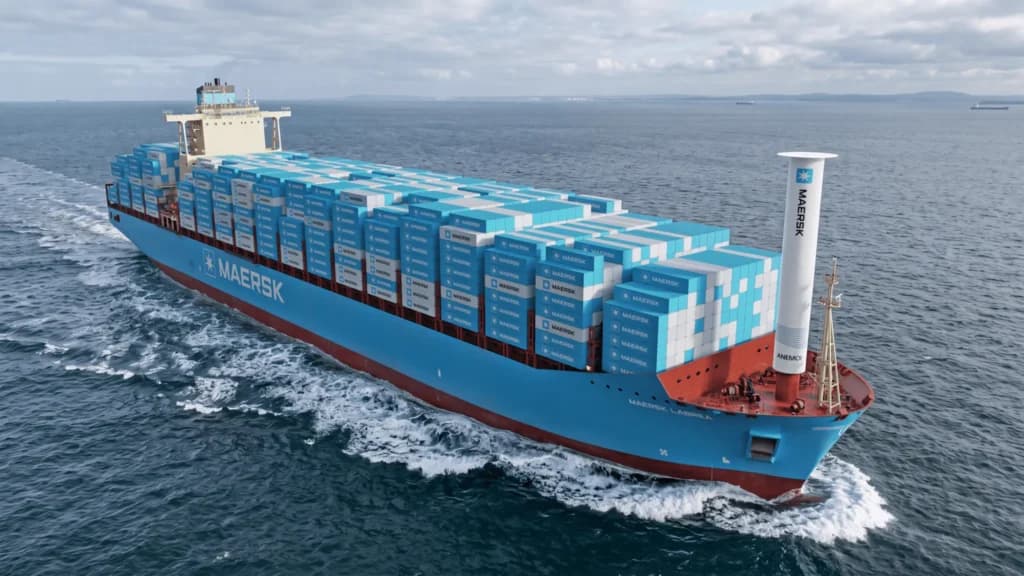 Obří rotující válec místo plachty. Maersk testuje novou cestu k nižším emisím z námořní dopravy