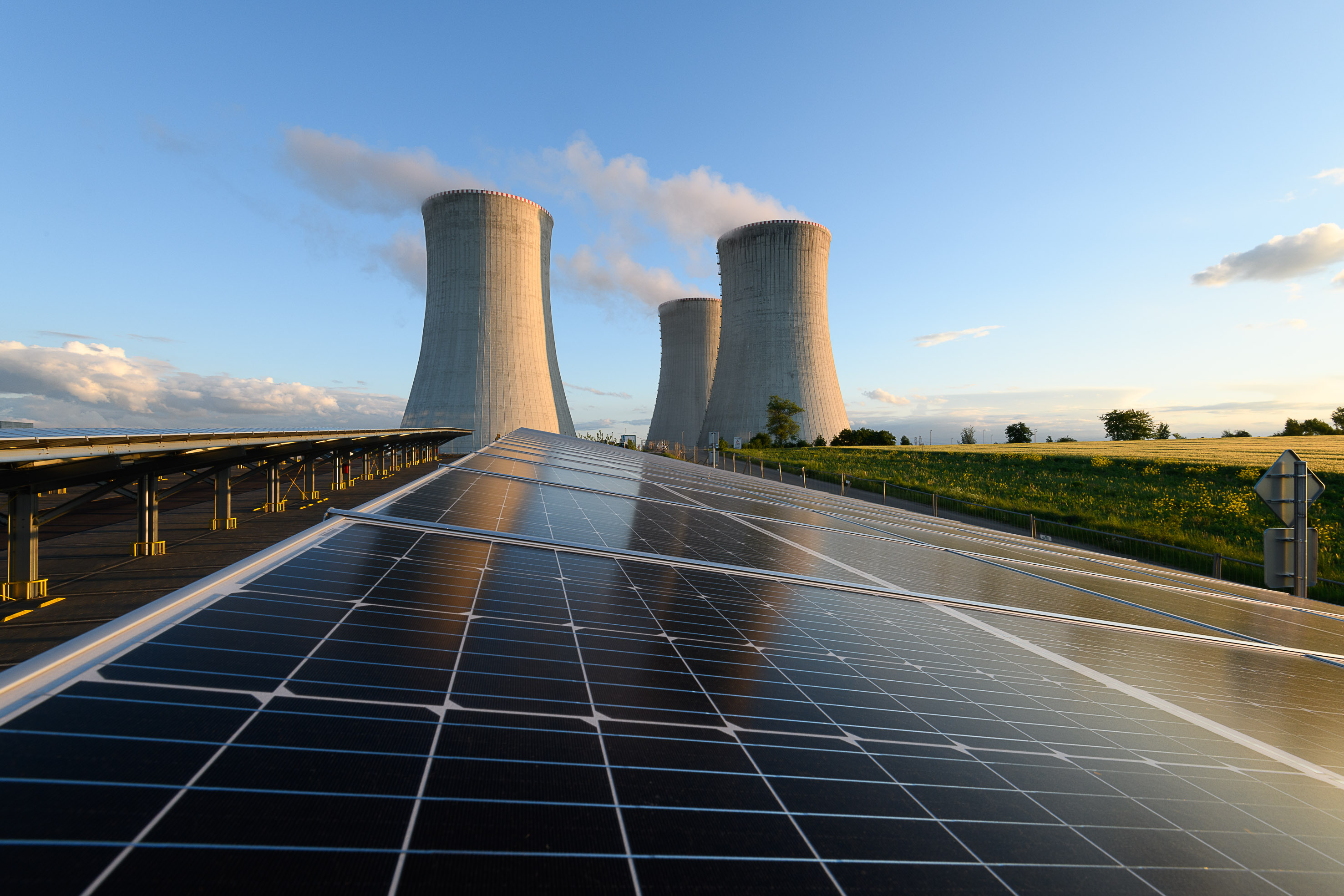 Wind turbine in a field