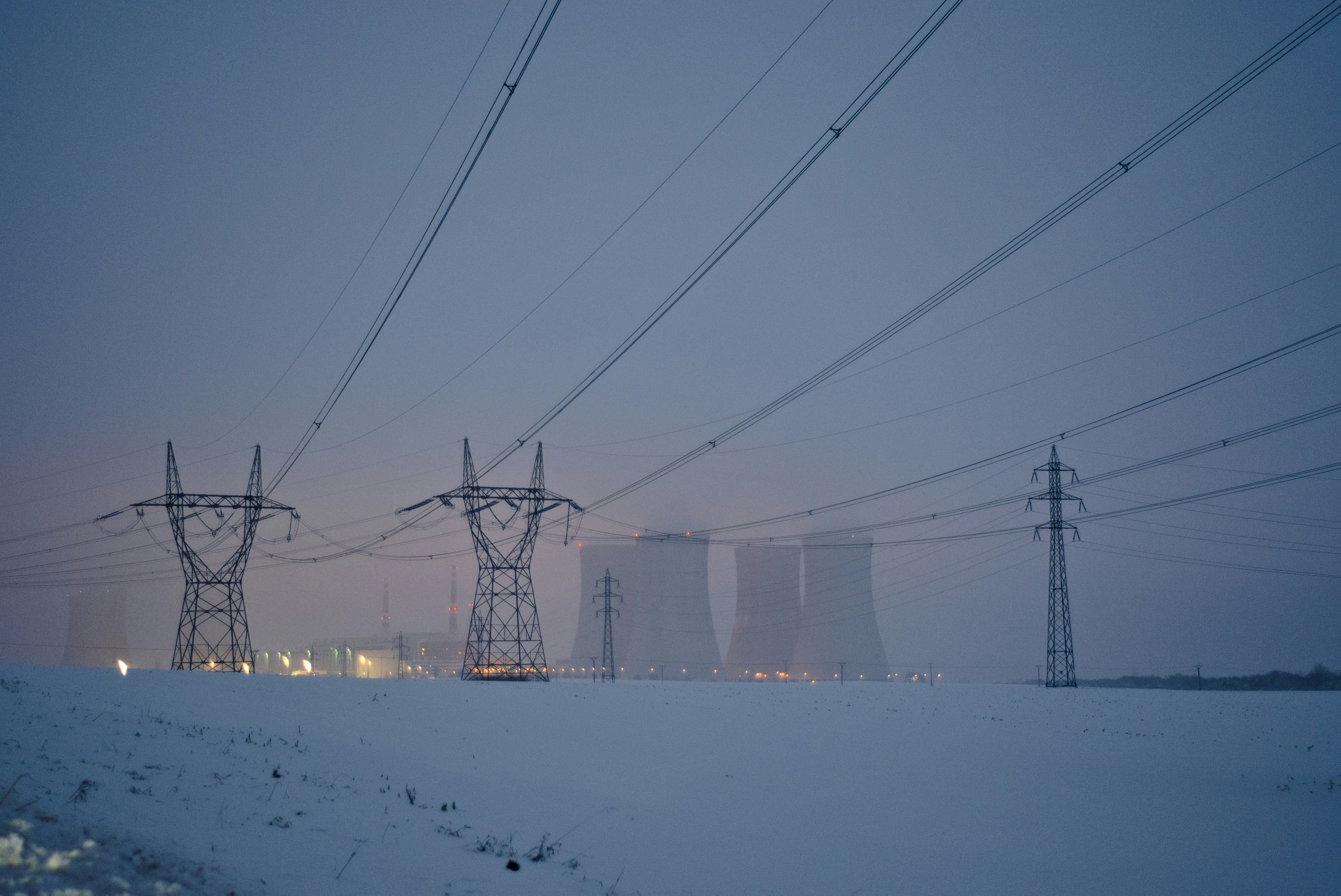 Dukovany in night and fog