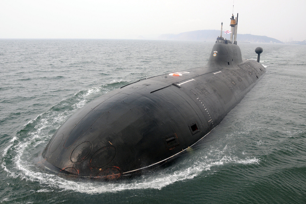 Ruská ponorka INS Chakra pronajatá indickému námořnictvu Zdroj: indiannavy.nic.in