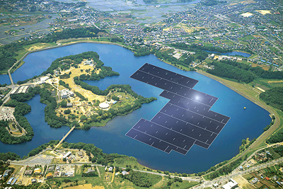 Největší japonská plovoucí fotovoltaická elektrárna s výkonem 13,7 MW 
