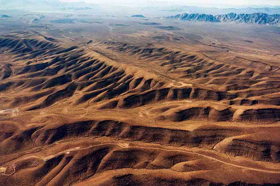 Pohled na areál Yucca Mountain