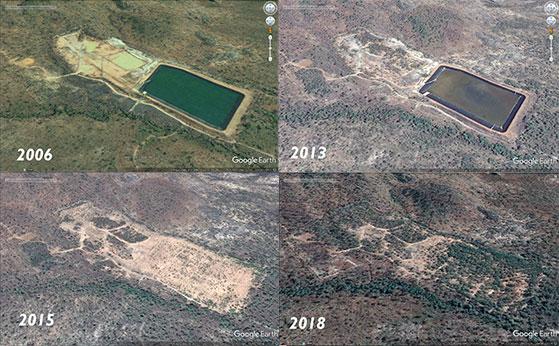 Sanace prostředí a vegetace dolu Jabiluka mezi léty 2006 a 2018