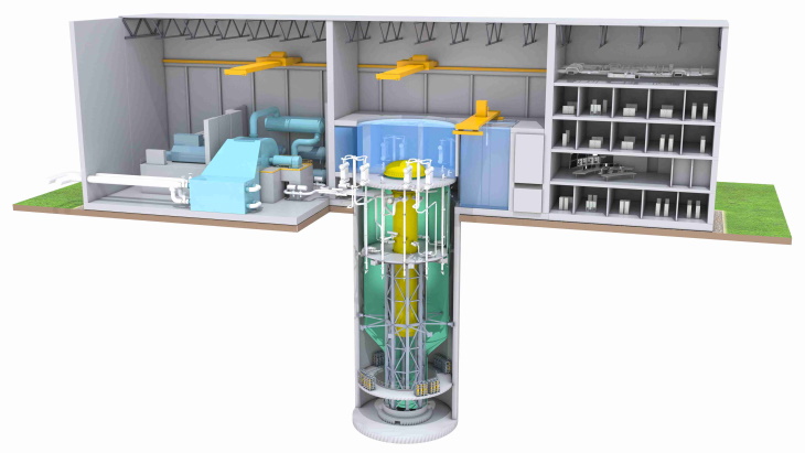 Vizualizace elektrárny s reaktorem BWRX-300