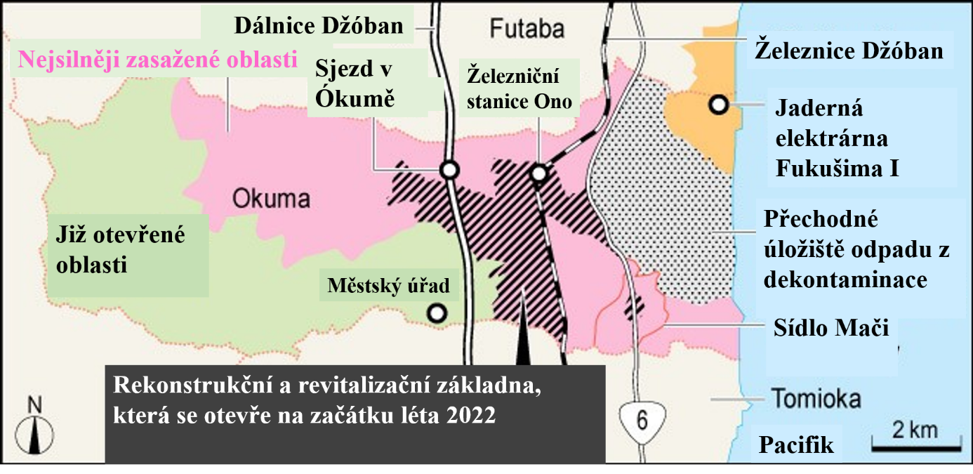 Rekonstrukční a revitalizační základna ve městě Ókuma by se měla otevřít na začátku léta 2022.
