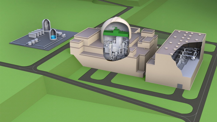 Vizualizace elektrárny s reaktorem SRZ-1200